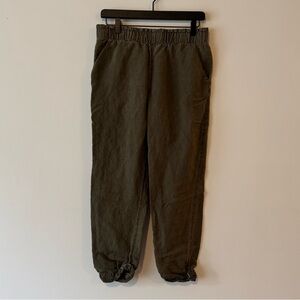 Lucky Brand Elastic Waist Linen Blend Ankle Pants